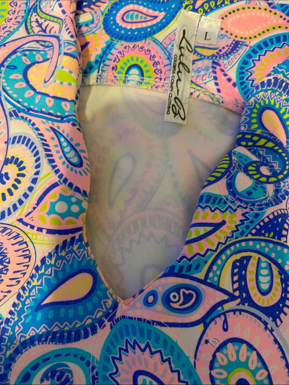 Lulu-B Sleeveless Paisley Mini Dress in Pink and Blue - Picture 4 of 7